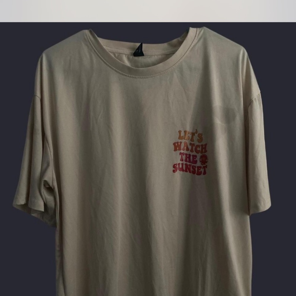 Men's Beige Graphic T-Shirt